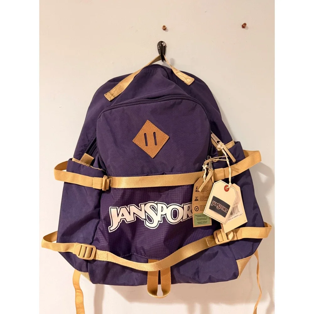 JanSport Seattle Pack Backpack Amethyst Purple Tan Laptop Sleeve JS0A4QUG NWT